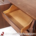 Broyhill Brasilia Mid Century Walnut and Brass 9 Drawer Lowboy Dresser