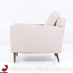 Edward Wormley for Dunbar 4872a Mid Century Brass Leg Lounge Chairs - Pair