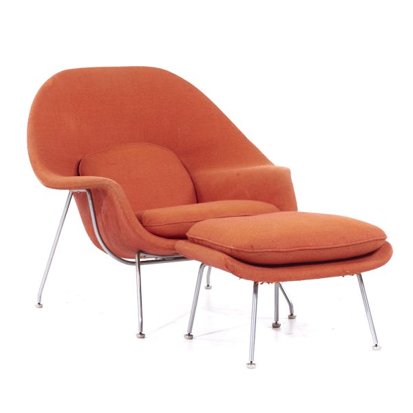 Florence Knoll Mid Century Womb Chair with Ottoman