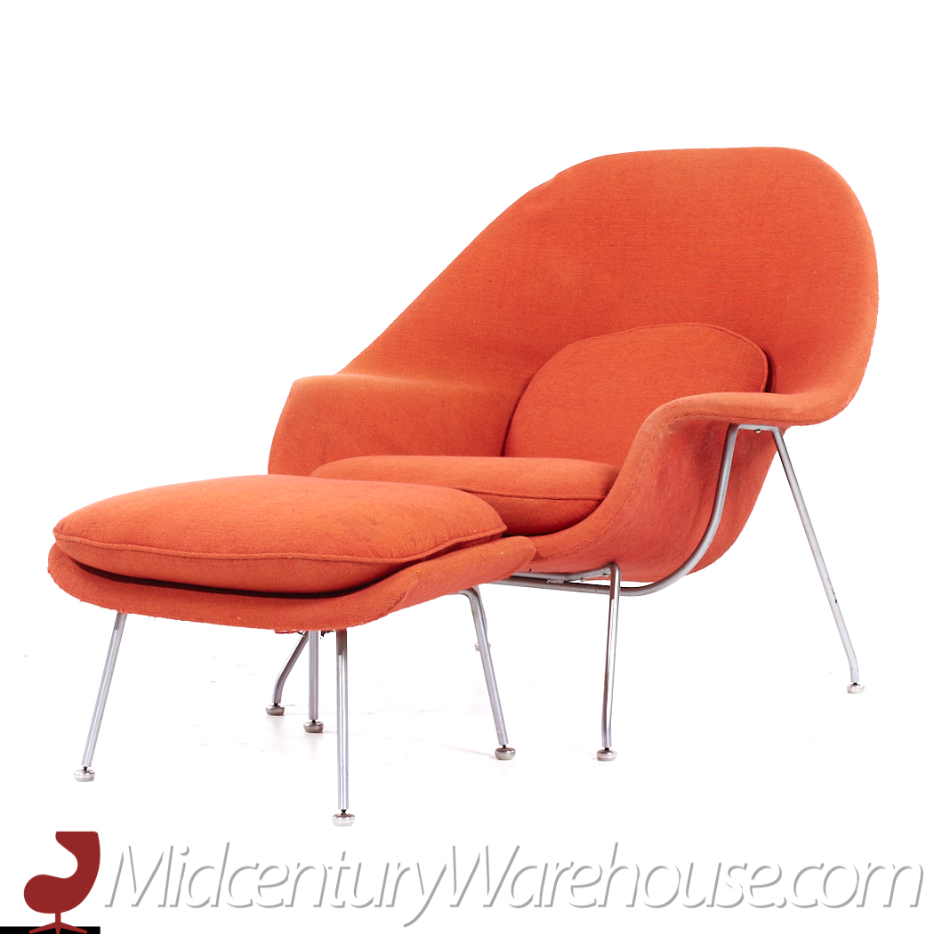 Florence Knoll Mid Century Womb Chair with Ottoman