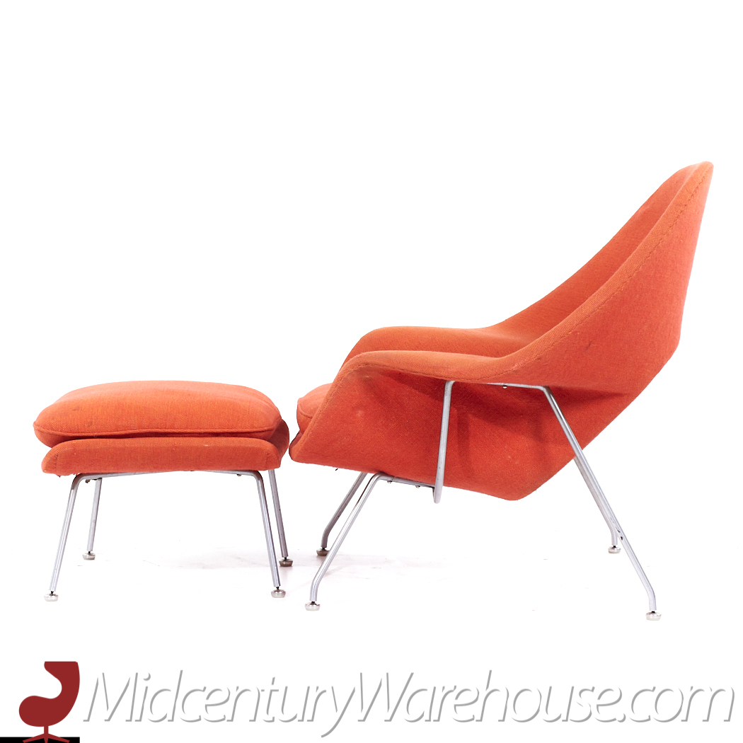 Florence Knoll Mid Century Womb Chair with Ottoman