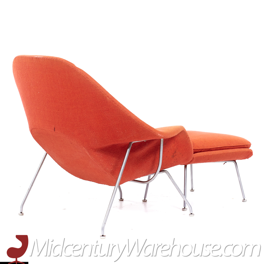 Florence Knoll Mid Century Womb Chair with Ottoman