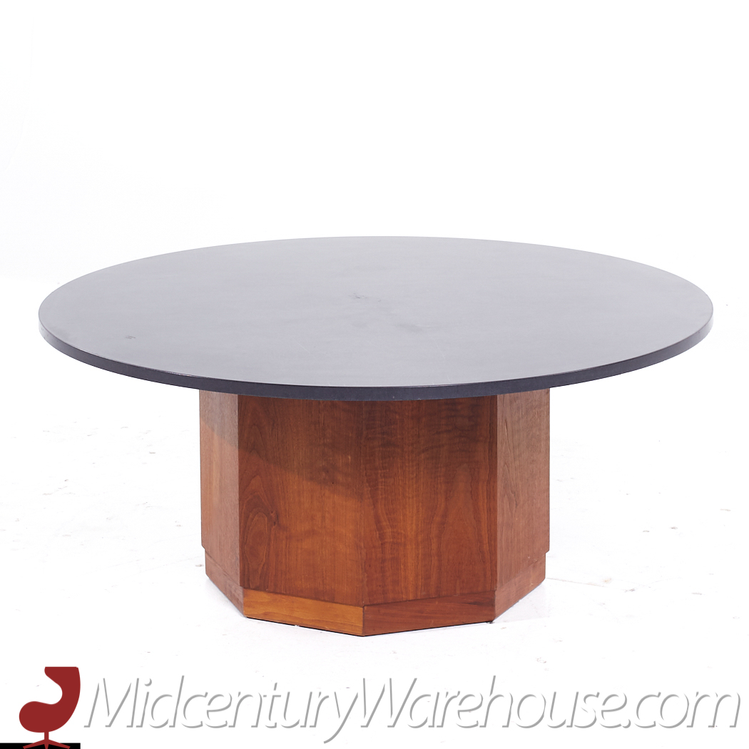 Fred Kemp for Founders Mid Century Soapstone and Walnut Coffee Table