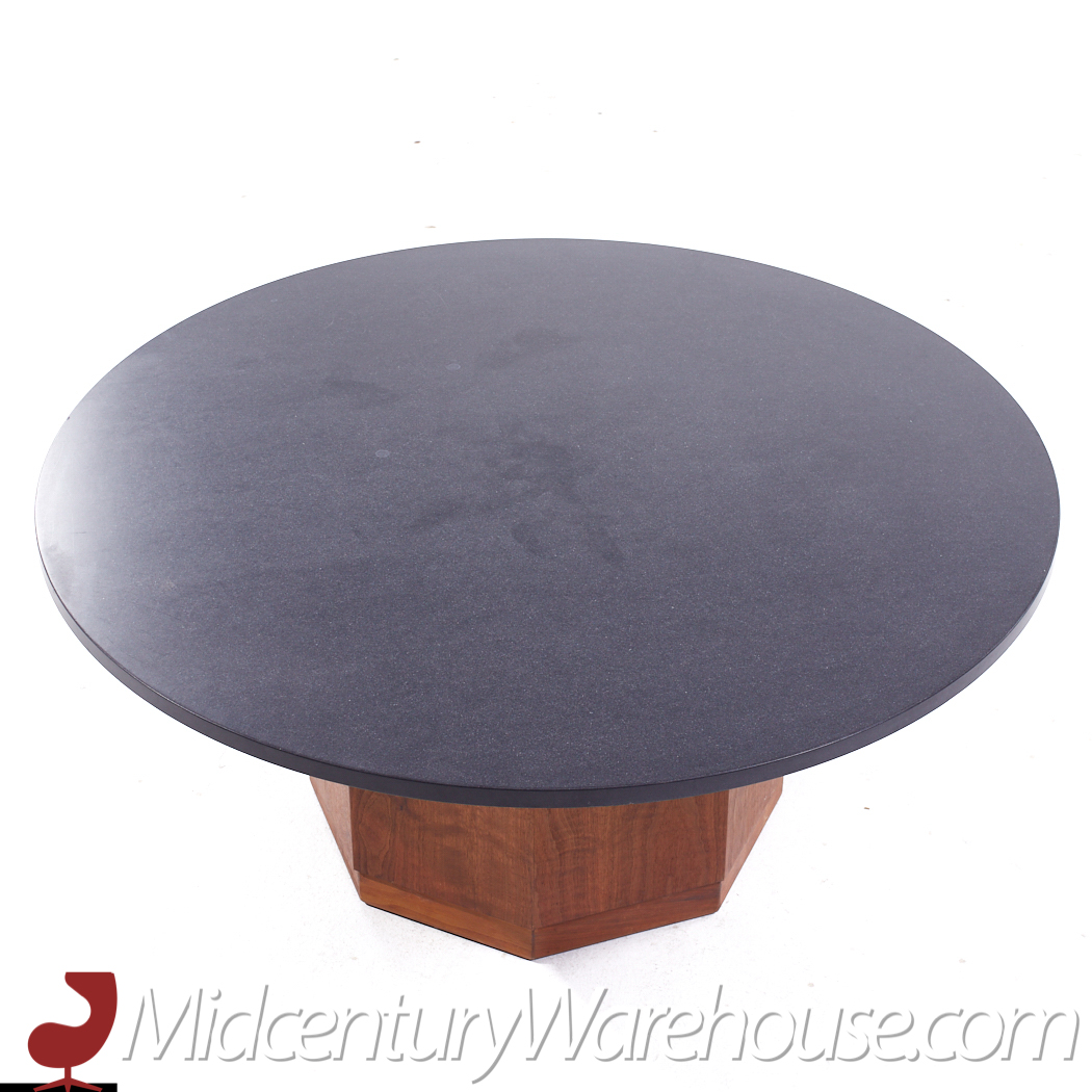 Fred Kemp for Founders Mid Century Soapstone and Walnut Coffee Table