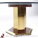Henredon Mid Century Brass and Glass Pedestal Dining Table
