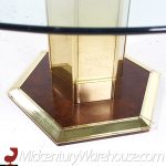 Henredon Mid Century Brass and Glass Pedestal Dining Table