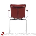 Hiroyuki Toyoda for Icf Mid Century Leather and Chrome Dining Chairs - Set of 4