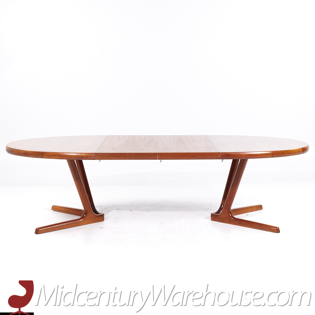 Interform Collection Mid Century Teak Expanding Dining Table with 3 Leaves