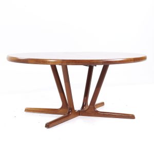 Interform Collection Mid Century Teak Expanding Dining Table with 3 Leaves