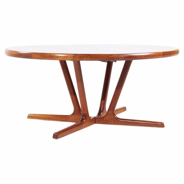 interform collection mid century teak expanding dining table with 3 leaves
