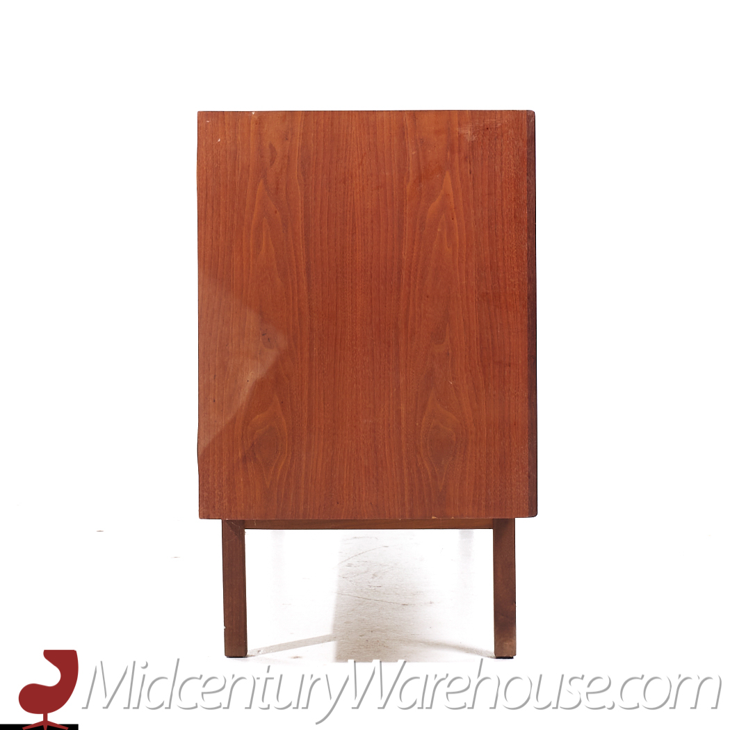 Jack Cartwright for Founders Mid Century Cane and Walnut Credenza Hutch