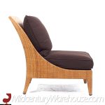 Jacques Garcia for Mcguire Mid Century Woven Raffia Lounge Chairs - Pair