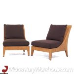 Jacques Garcia for Mcguire Mid Century Woven Raffia Lounge Chairs - Pair