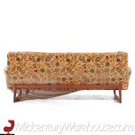 Jens Risom Mid Century Walnut Sled Leg Sofa