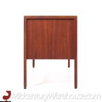 Jens Risom Mid Century Walnut and Leather Top Credenza