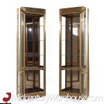 Mastercraft Mid Century Brass Vitrine Display Cabinets - Pair