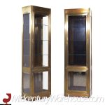 Mastercraft Mid Century Brass Vitrine Display Cabinets - Pair