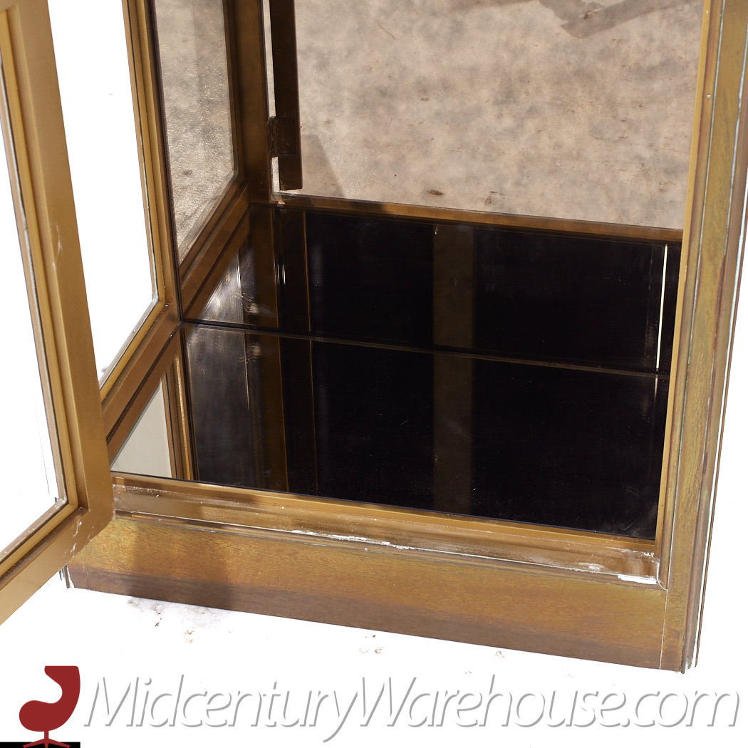 Mastercraft Mid Century Brass Vitrine Display Cabinets - Pair