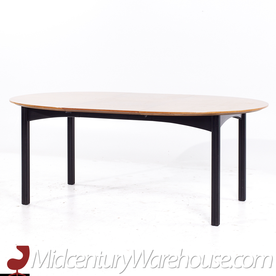 Michael Taylor for Baker Mid Century Walnut Expanding Dining Table with 2 Leaves