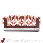 Milo Baughman Style Mid Century Chrome Loveseat Sofa