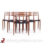Niels Moller Mid Century Danish Model 78 & 62 Teak Dining Chairs - Set of 6