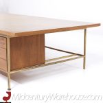 Paul Mccobb for Calvin Mid Century Bleached Mahogany and Brass Coffee Table