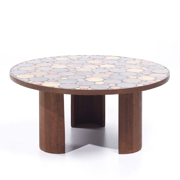roger capron mid century mosaic tile coffee table
