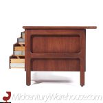 Standard Furniture Mid Century Walnut and Brass Executive Desk