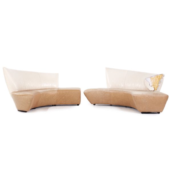 vladimir kagan for preview serpentine sofas - pair
