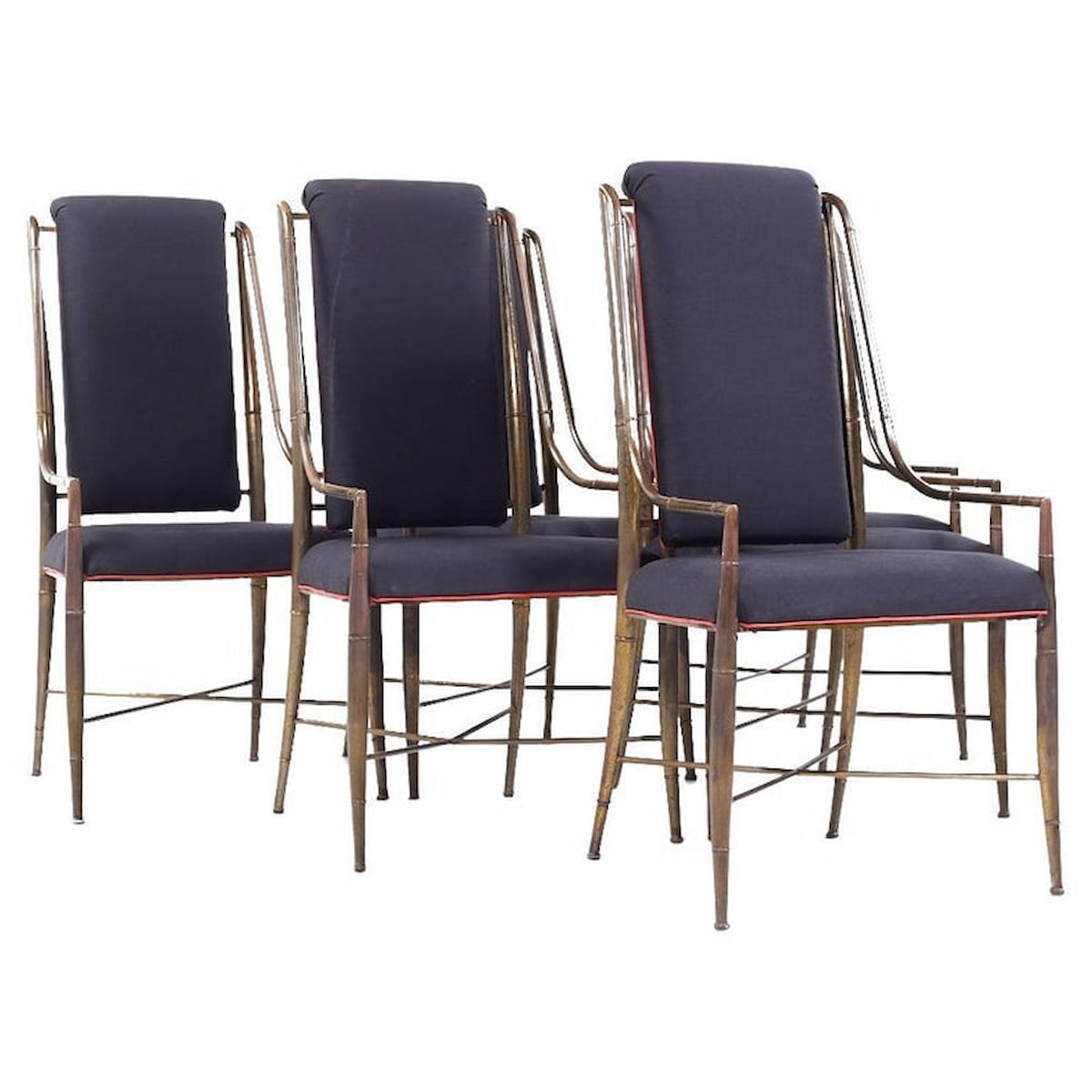 Weiman Warren Lloyd for Mastercraft Imperial Brass Dining Chairs - Set of 6