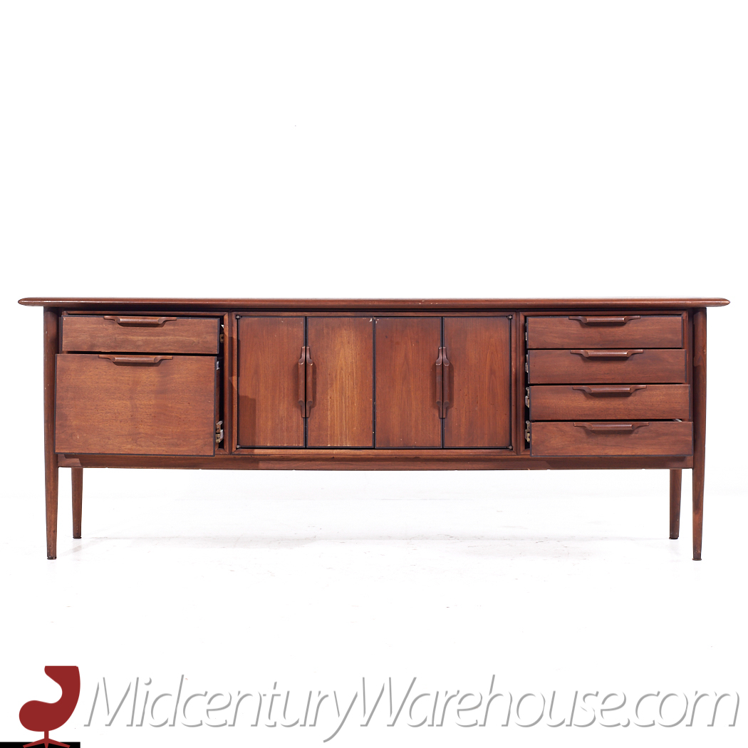 Alma Castilian Mid Century Walnut Credenza