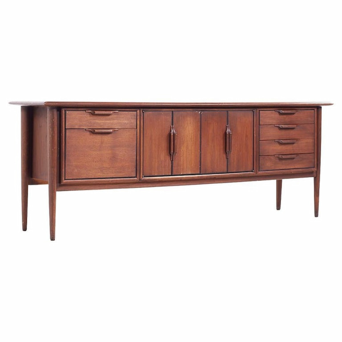 Alma Castilian Mid Century Walnut Credenza