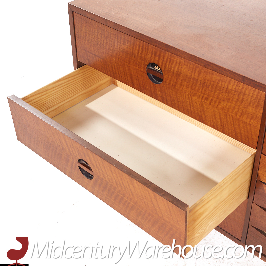 Arne Vodder Style West Michigan Furniture Mid Century Walnut Lowboy Dresser
