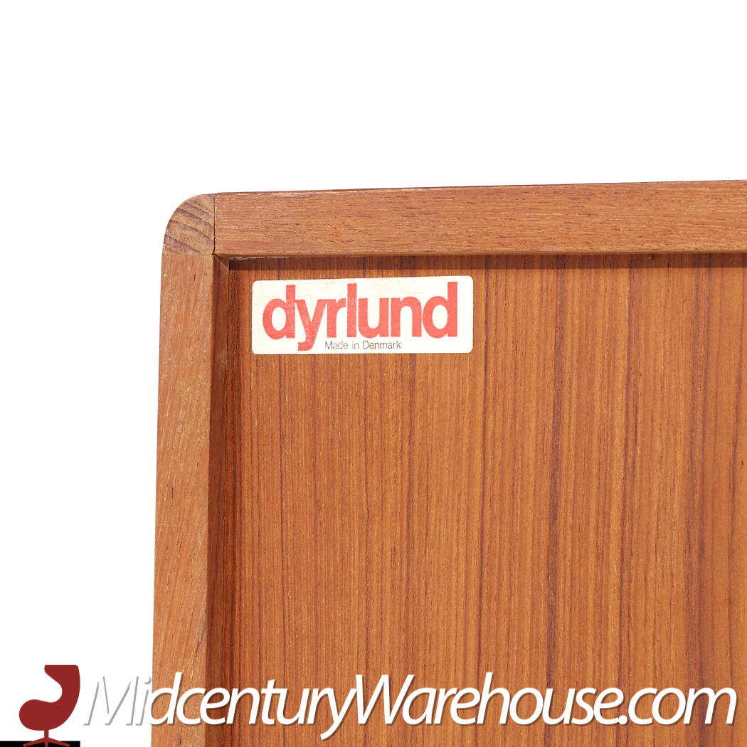 Dyrlund Mid Century Tambour Teak Credenza with Hutch