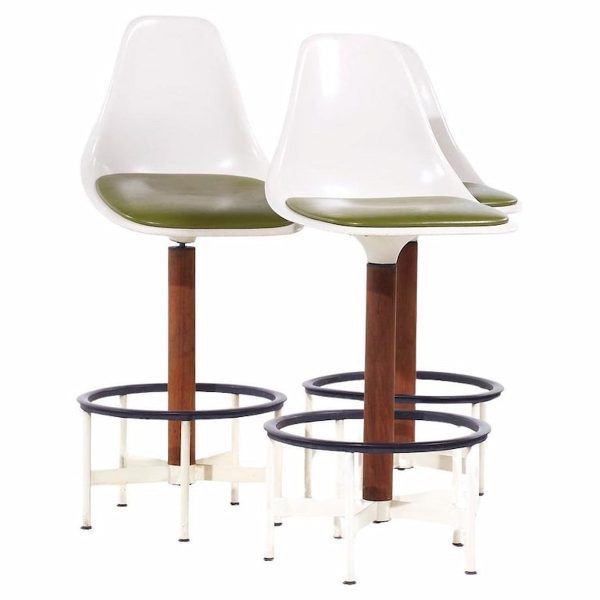 Eero Saarinen Style Burke Mid Century Barstools - Set of 3
