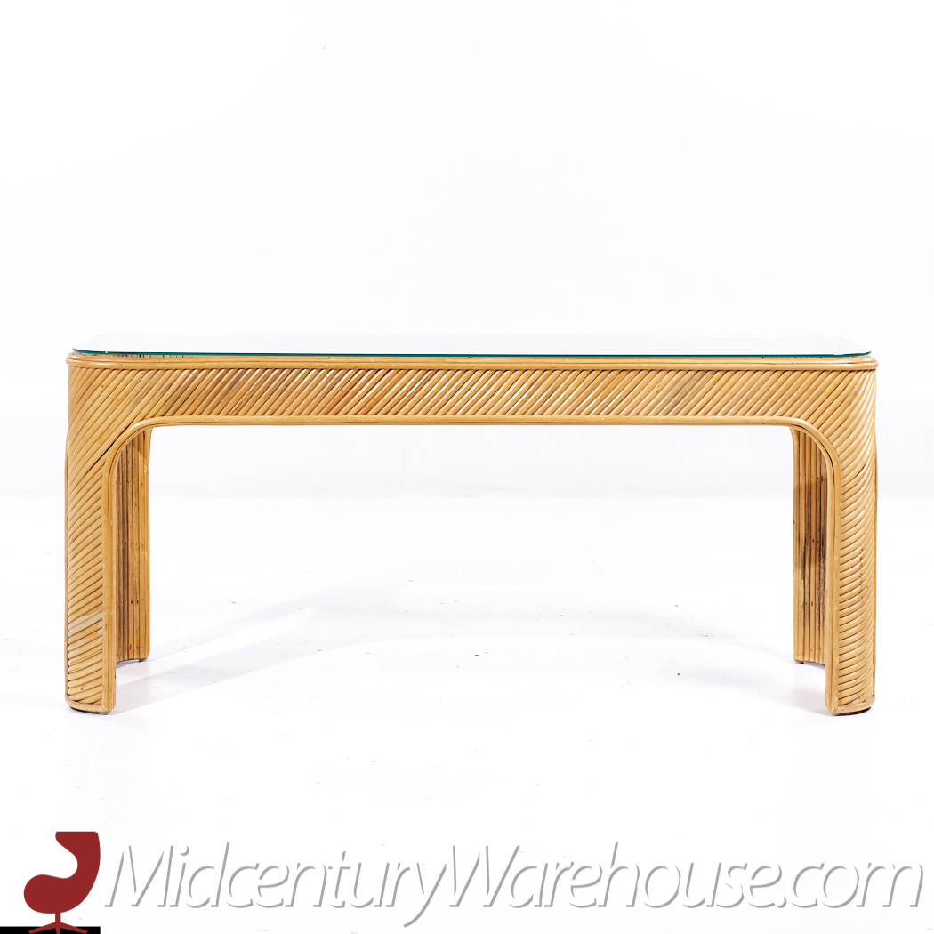 Gabriella Crespi Style Mid Century Pencil Reed Console Table