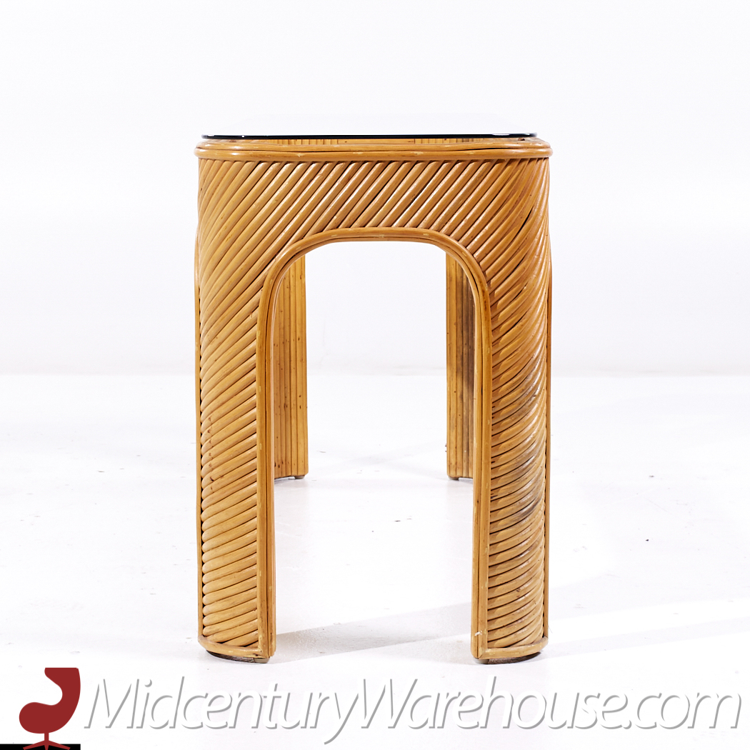 Gabriella Crespi Style Mid Century Pencil Reed Console Table