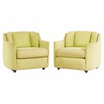Henredon Folio 500 Mid Century Lounge Chairs - Pair