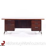 Imperial Mid Century Rosewood and Chrome Executive Desk