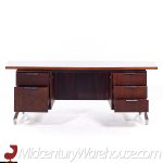 Imperial Mid Century Rosewood and Chrome Executive Desk