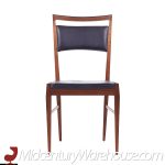 Kipp Stewart for Calvin Mid Century Walnut and Leather Dining Chairs - Set of 4