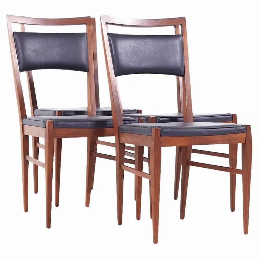 Lane Perception Mid Century Walnut Dining Chairs – Set of 6 | Mid ...
