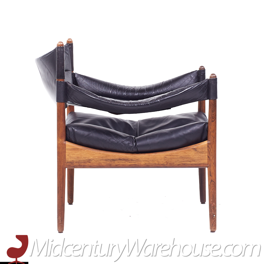 Kristian Vedel for Willadsen Møbelfabrik Modus Mid Century Danish Rosewood and Leather Lounge Chairs - Pair