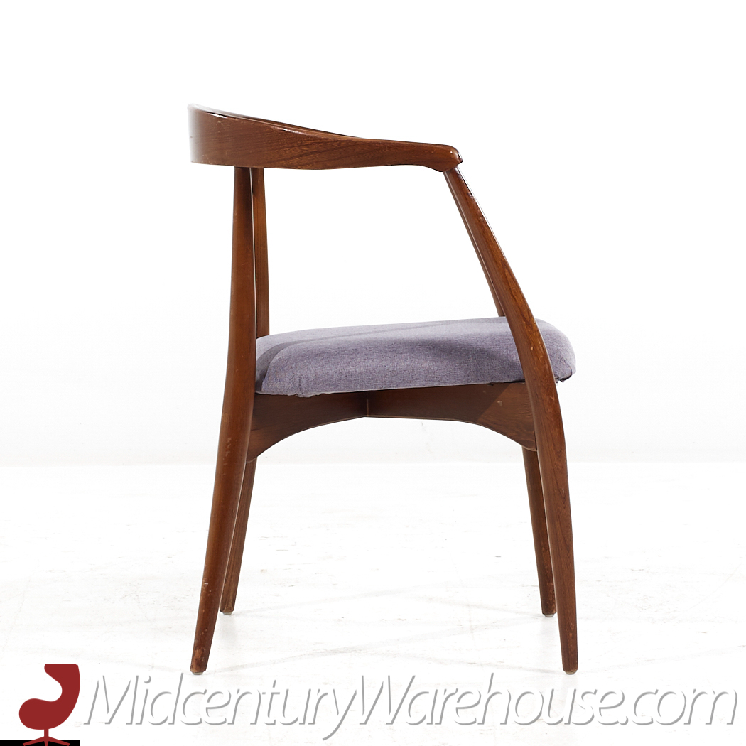 Lawrence Peabody Mid Century Walnut Dining Chair - Pair