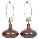 Lotte & Gunnar Bostlund Mid Century Ceramic Lamps - Pair