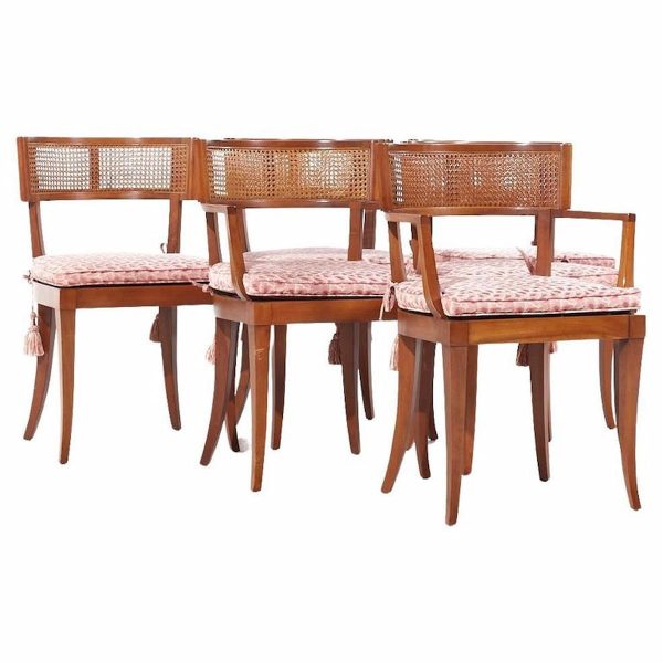 Michael Taylor for Baker Klismos Mid Century Cane Dining Chairs - Set of 6