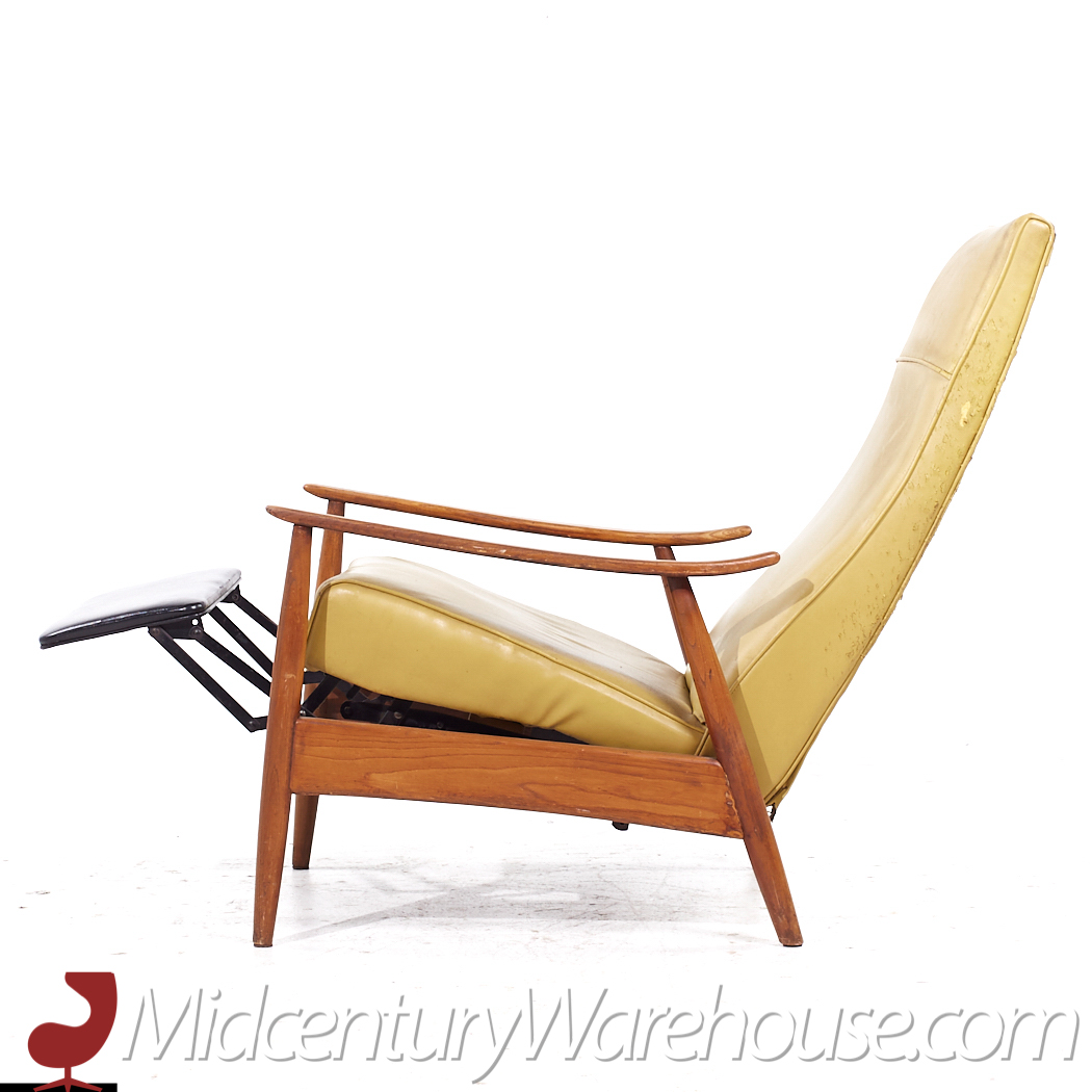 Milo Baughman for James Mid Century Walnut Recliner Lounge Chair