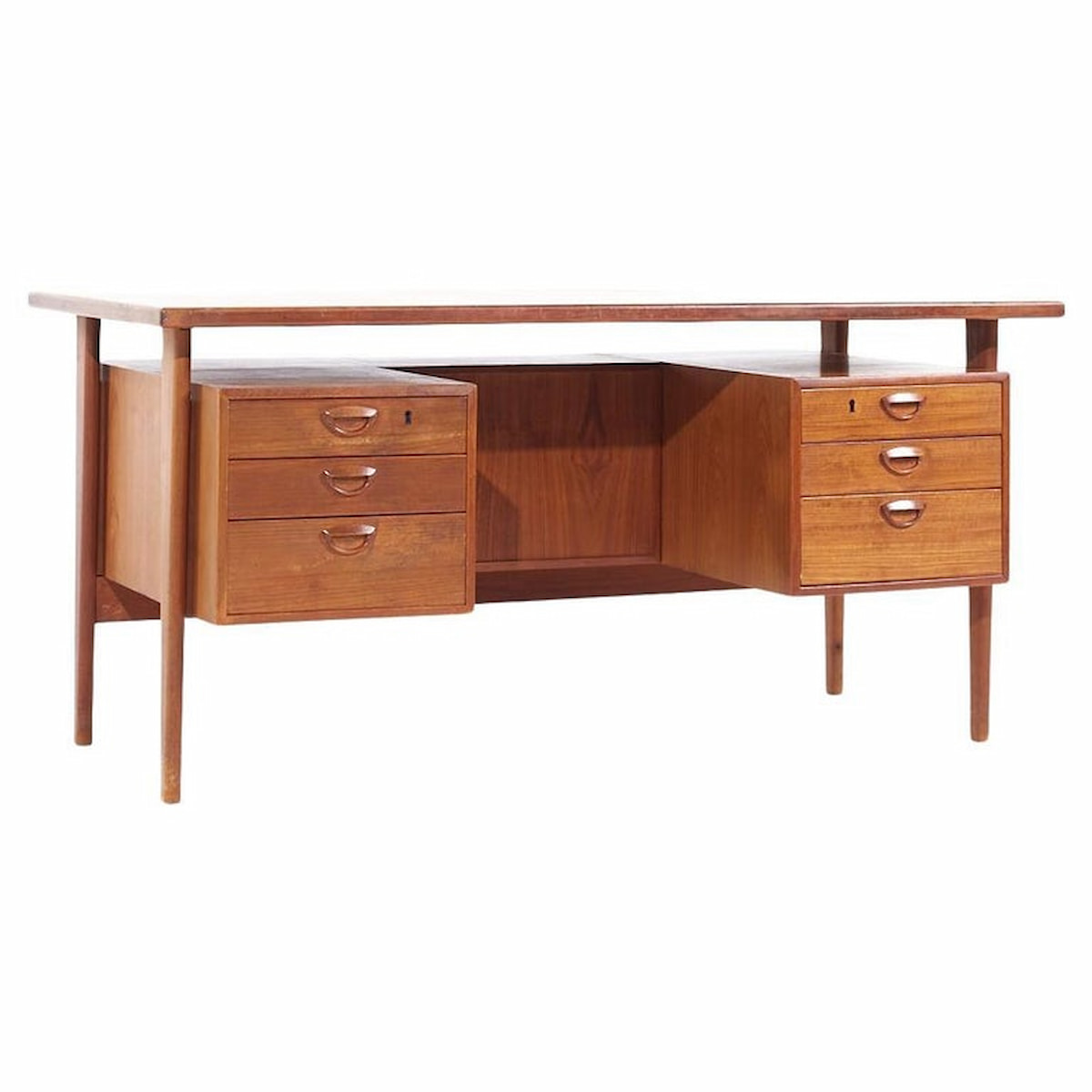 Peter Lovig Mid Century Teak Executive Desk