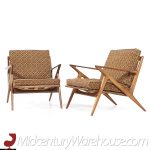 Poul Jensen for Selig Mid Century Walnut Z Lounge Chairs - Pair