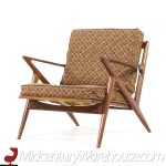 Poul Jensen for Selig Mid Century Walnut Z Lounge Chairs - Pair